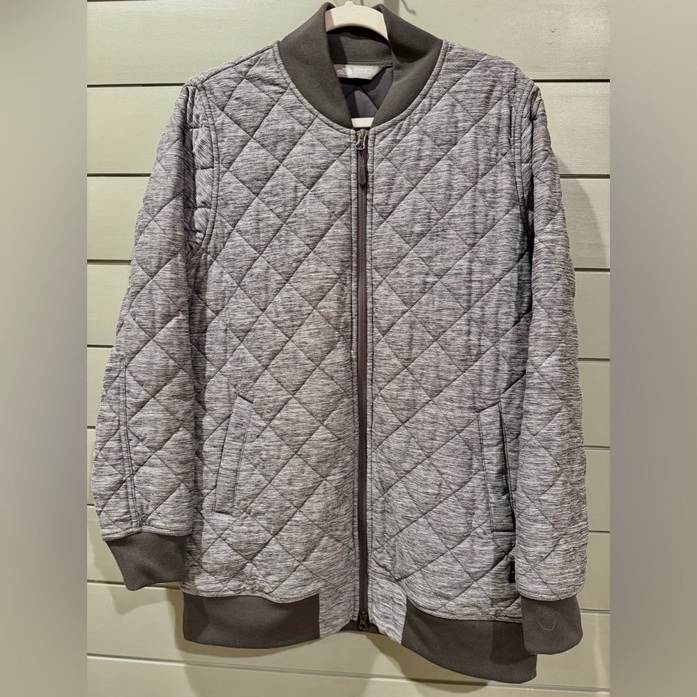 The North Face Quilted Gray Zip Jacket - Size L